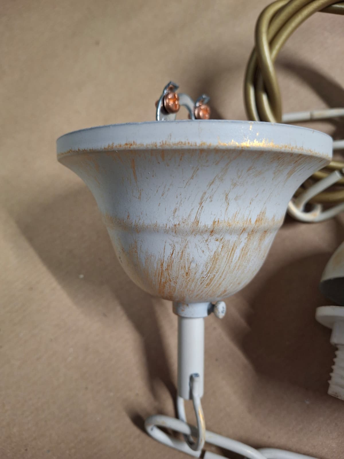 catena in metallo avorio e oro per sospensione moderna ricambio lampadario E27