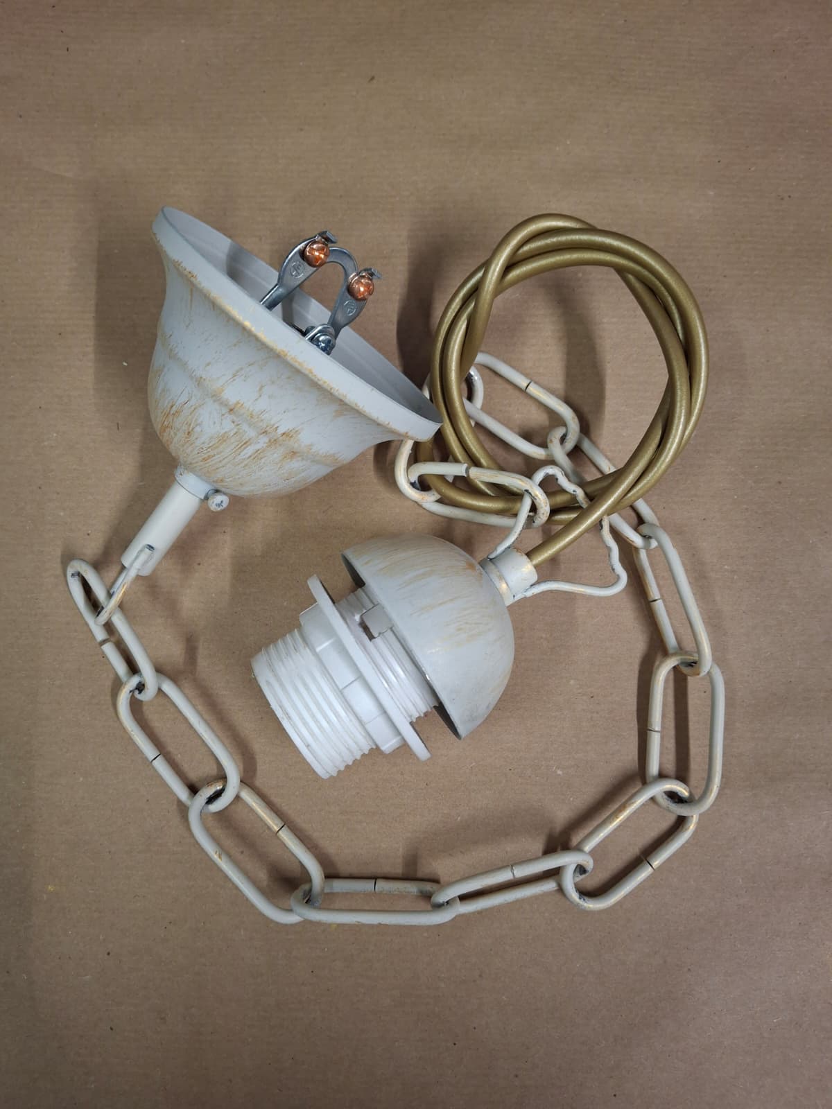 catena in metallo avorio e oro per sospensione moderna ricambio lampadario E27