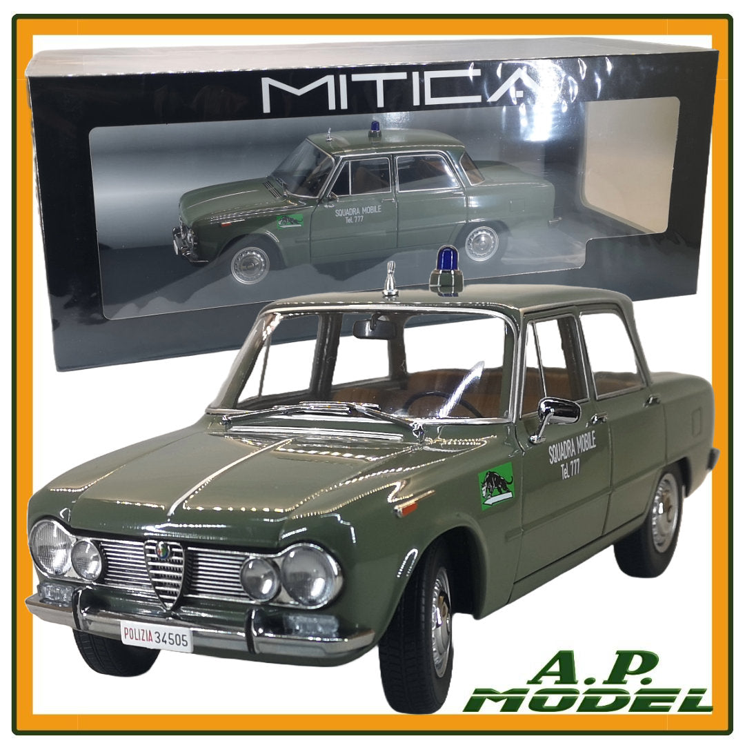 modellino auto polizia scala 1/18 alfa romeo giulia ti del 1963 modellini mitica