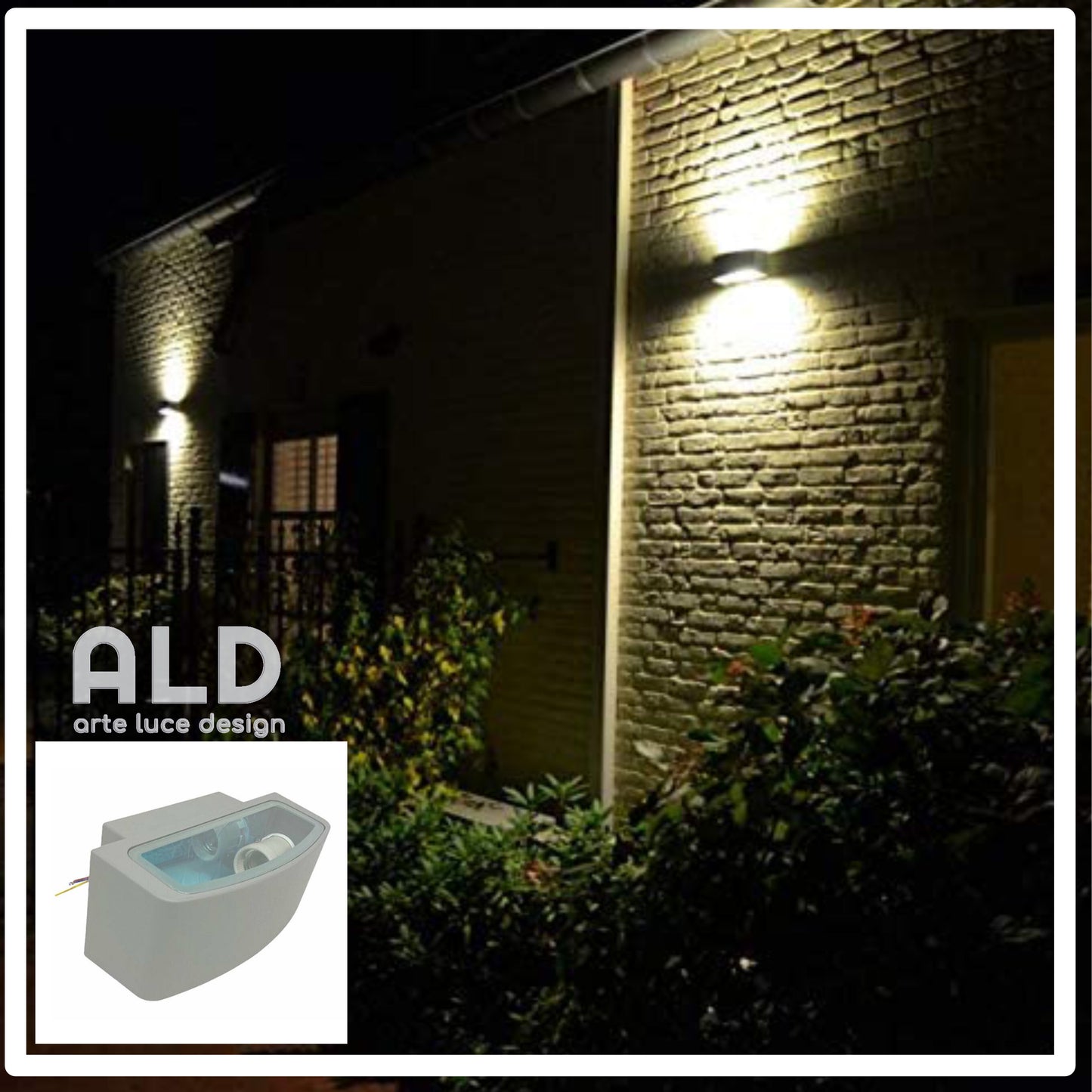 Applique da esterno lampada da parete giardino IP65 doppia emissione di luce E27