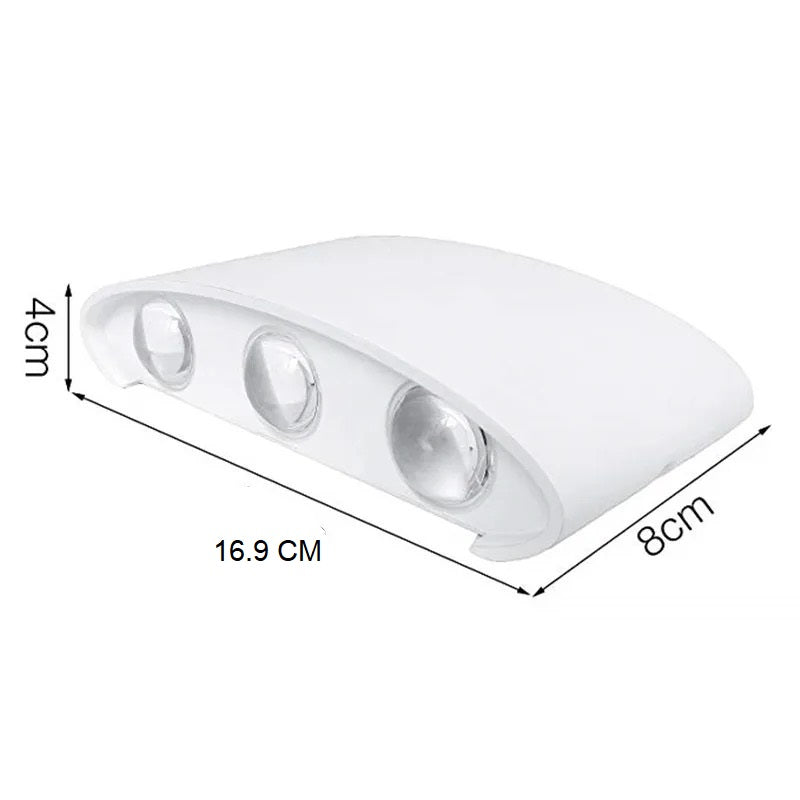 Applique led bianco da esterno lampada da parete giardino IP65 doppia emissione