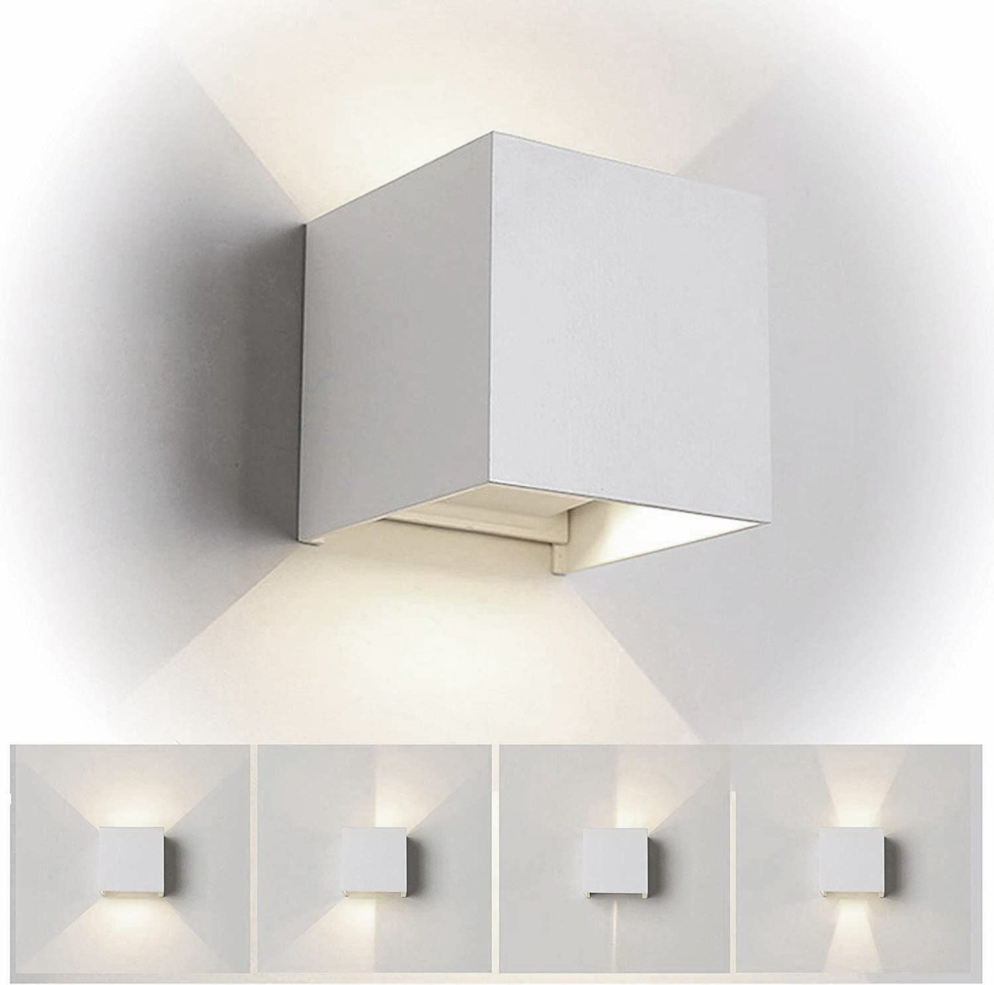 Applique moderno led bianco da esterno a parete IP65 a doppio fascio di luce 22w