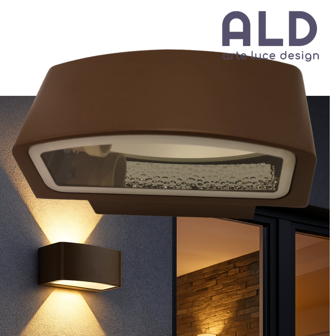 applique da esterno e27 bi emissione ip54 doppia luce illuminazione per parete