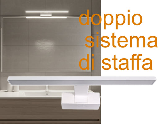Lampada led da specchio alluminio bianco applique da bagno spot per interno 7w