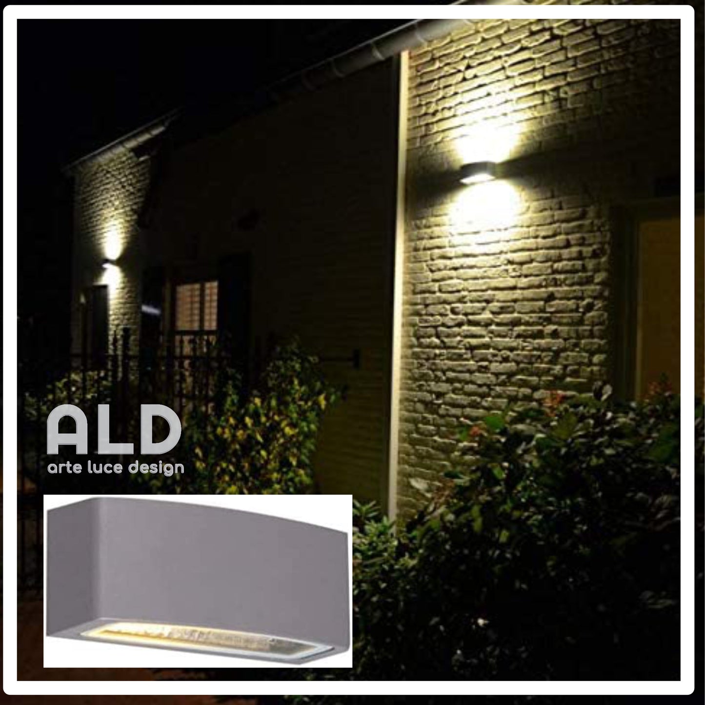 Applique da esterno lampada da parete giardino IP65 doppia emissione di luce E27