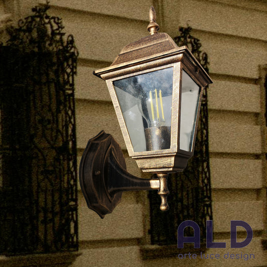 lanterna esterno rustico applique classico da muro in alluminio lampada e27