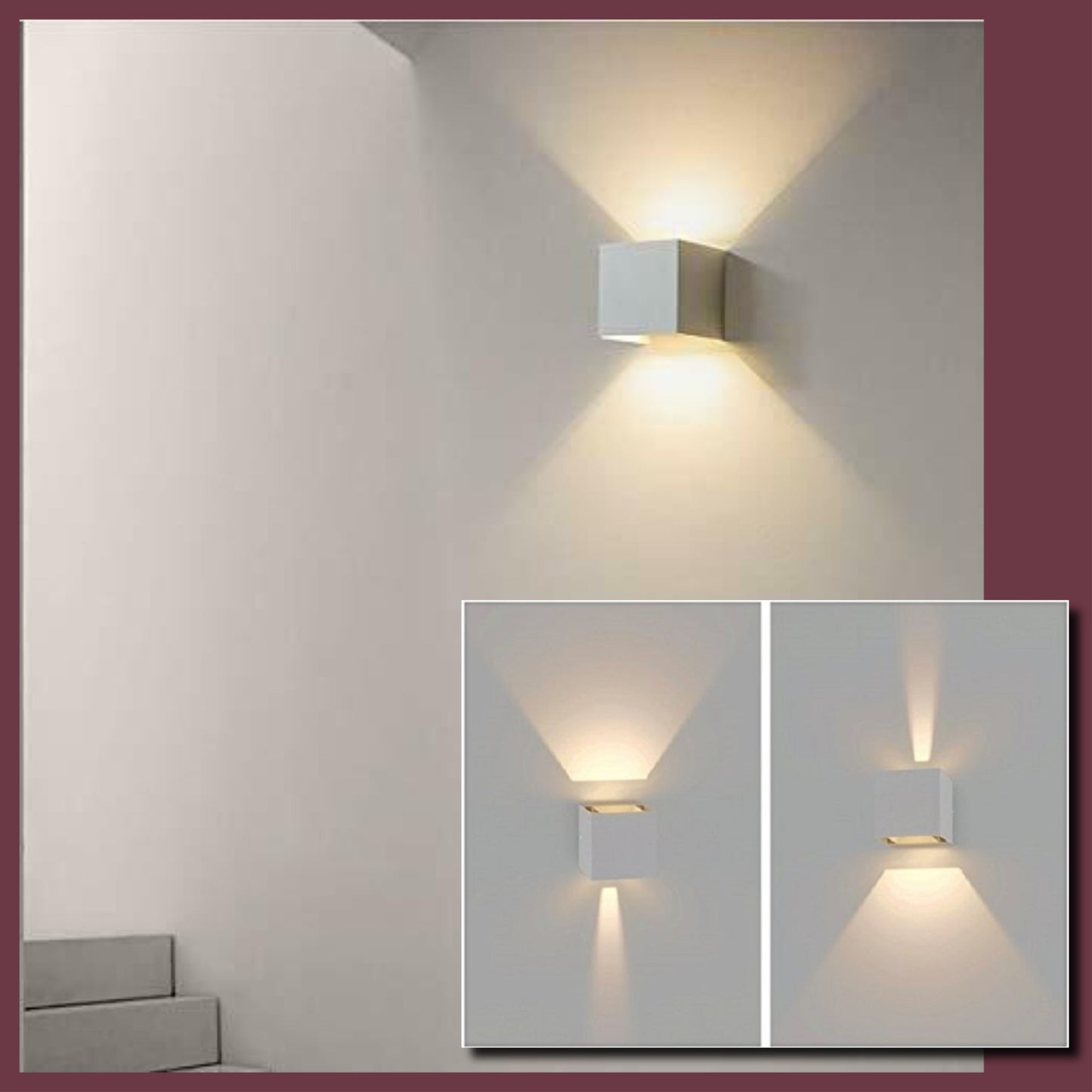 Applique led da esterno lampada da parete IP65 a doppia emissione di luce 12w