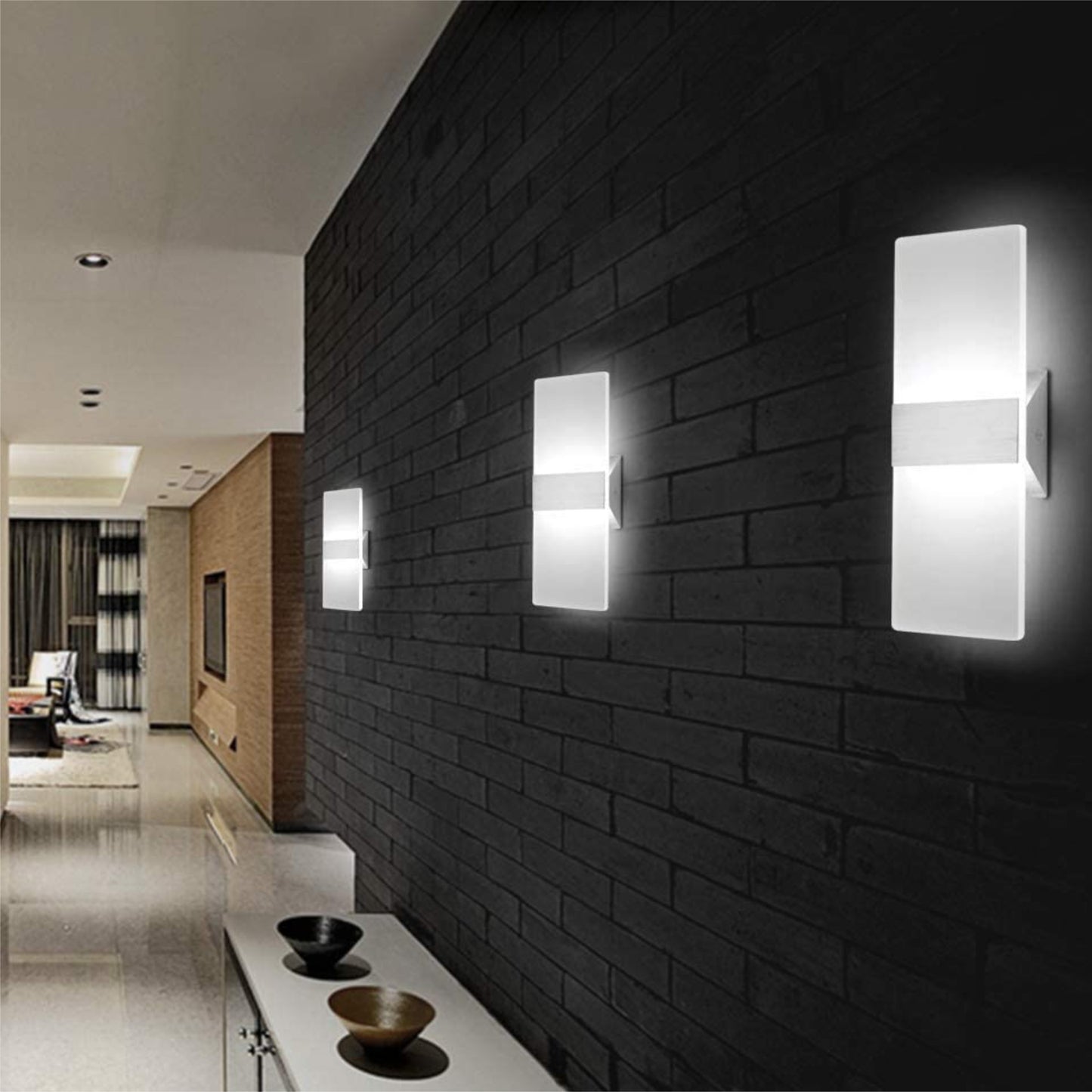 Applique led moderno lampada da parete a muro 12w per corridoio bagno soggiorno