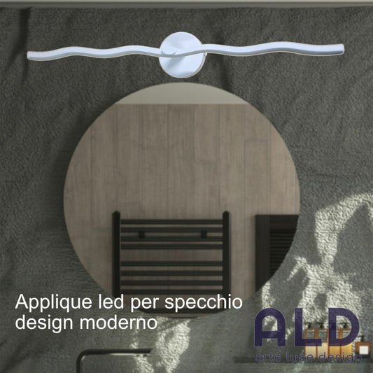 Lampada led specchio spot moderno da bagno applique bianco per interno