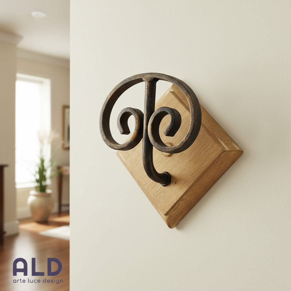 Appendi abiti da parete appendino a 1 posto bronzo attaccapanni in ferro battuto