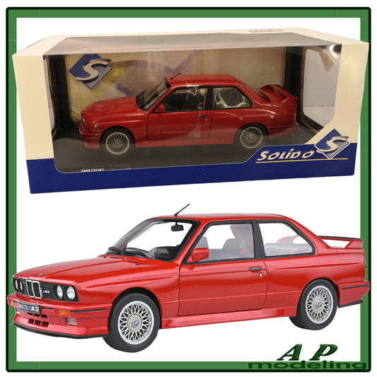 modellino auto 1:18 BMW m3 e30 red coupé modellini da collezione die cast