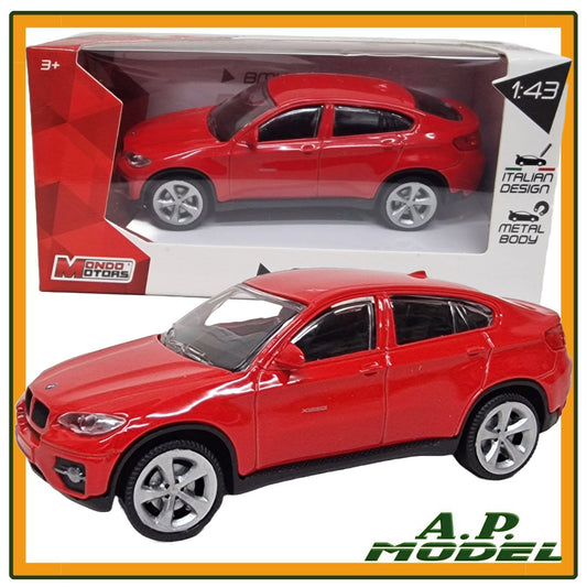 modellino auto 1/43 bmw x6 modellini da collezione suv della mondo motors 1:43