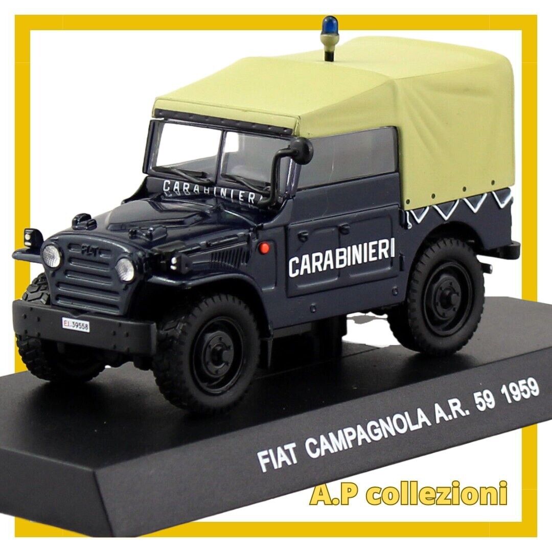 modellino auto scala 1:43 fiat campagnola A.R 59 del 1959 dei carabinieri