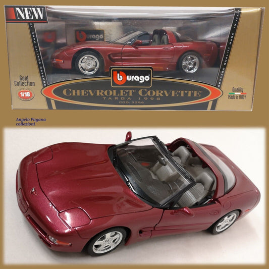 modellino auto 1:18 Chevrolet corvette targa 1998 della Bburago modellini 1/18