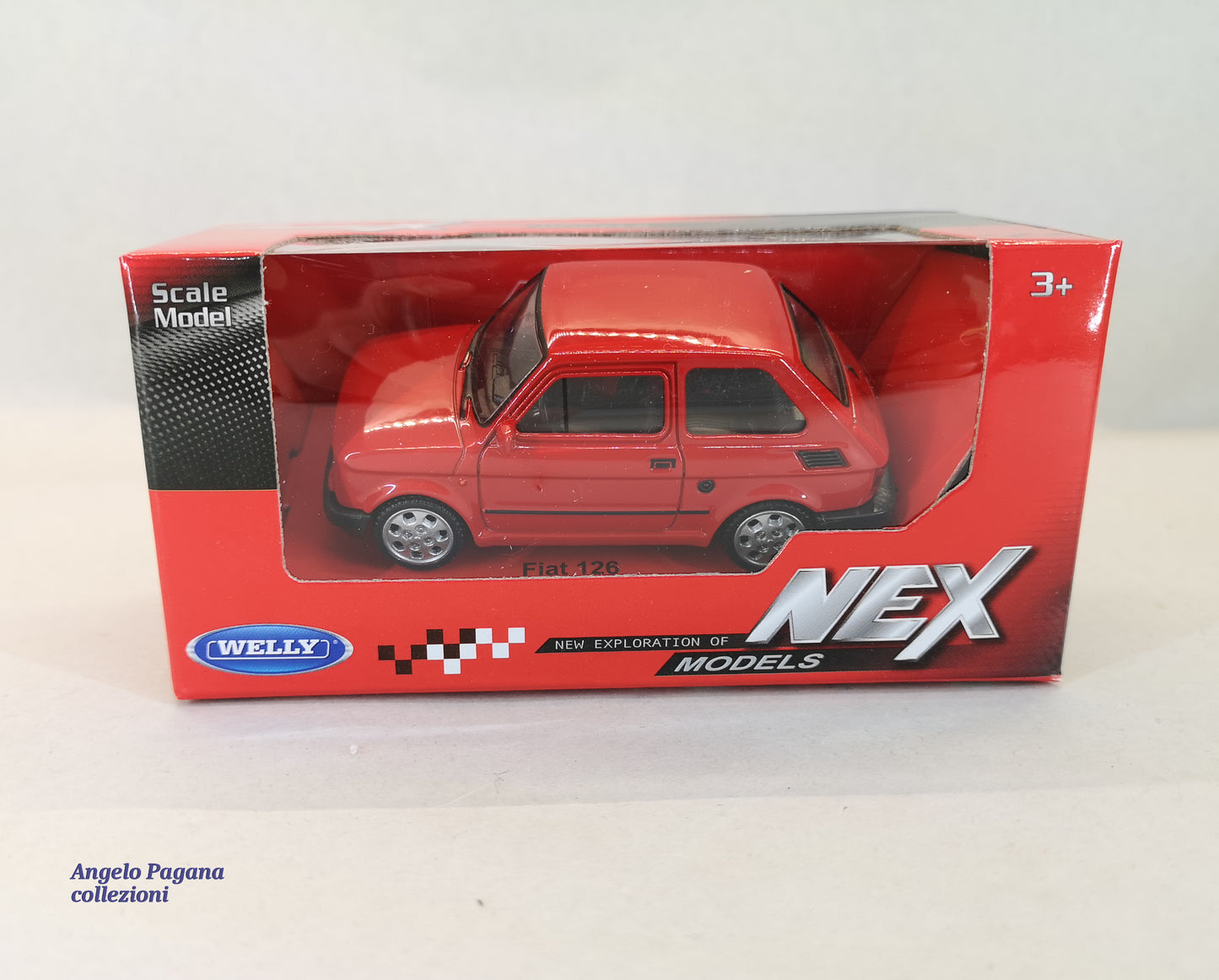 modellino auto scala 1:43 fiat 126 della welly nex modellini da collezione rossa