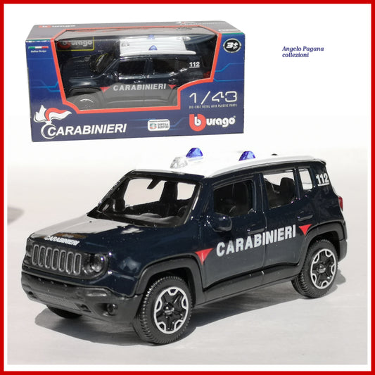 modellino auto 1:43 geep renegade dei carabinieri modellini 1/43 della burago