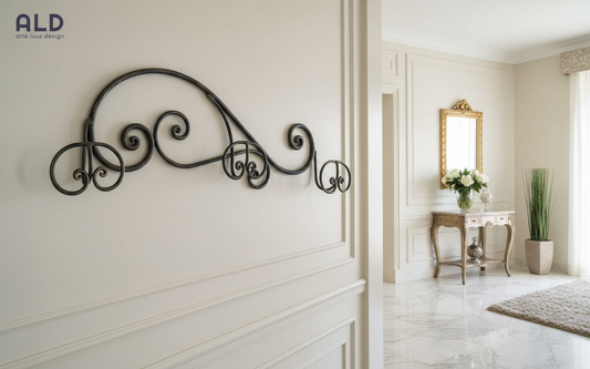 Appendiabiti da parete appendino da muro attaccapanni in ferro battuto a 3 ganci