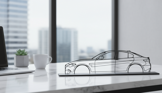 Alfa romeo Giulia silhouette laser in ferro sagoma modellino auto arredamento