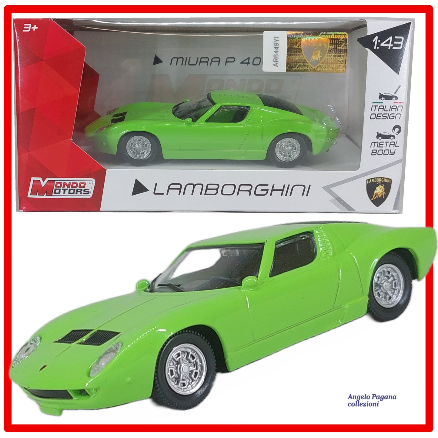 modellino auto scala 1:43 Lamborghini miura p 400 s modellini vintage sportive