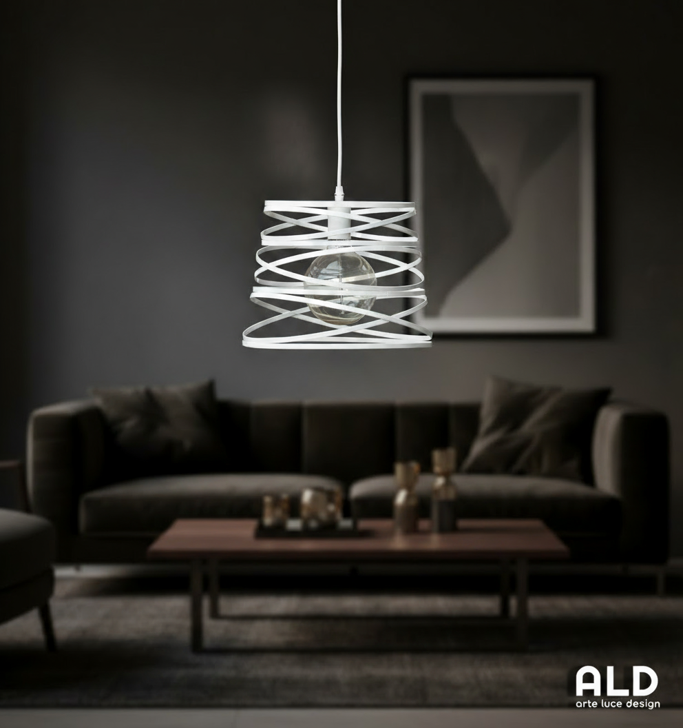 Lampadario traforato bianco sospensione moderna cucina bagno cameretta camera da letto attacco E27