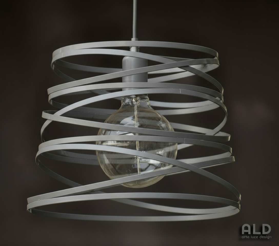 Lampadario sospensione moderno grigio per cucina bagno cameretta camera da letto