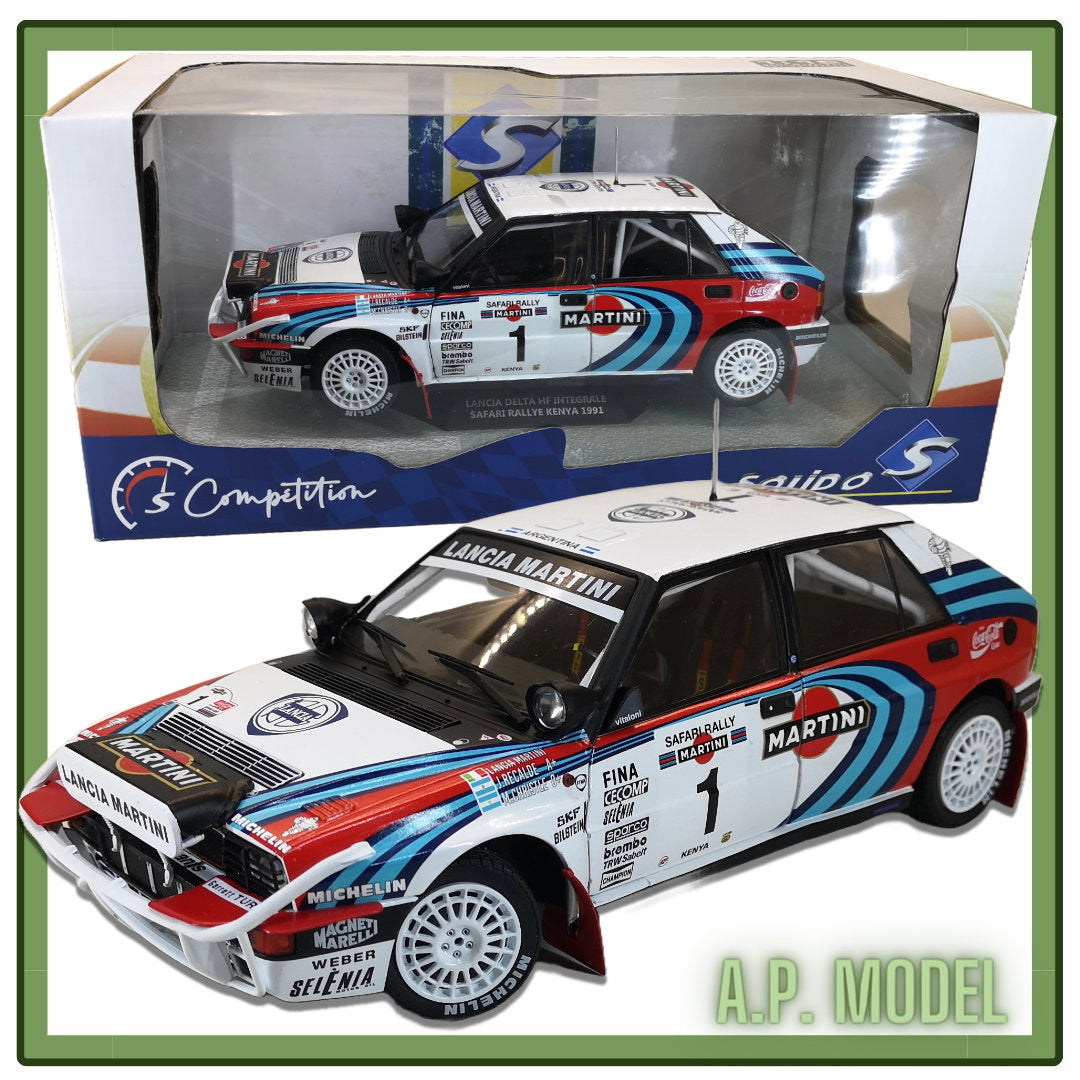 modellino auto 1:18 lancia delta hf integrale safari Rallye kenya rally 1991