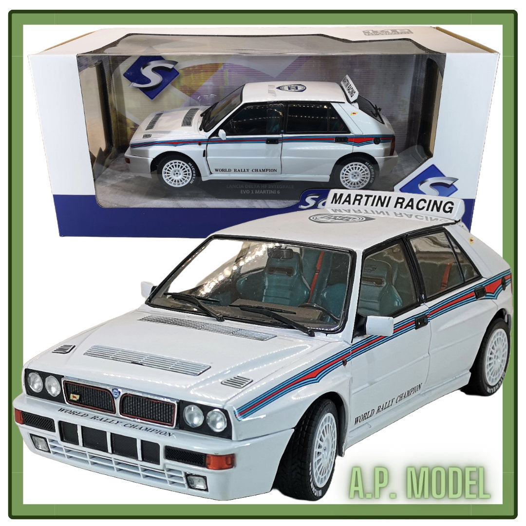 modellino auto 1:18 lancia delta hf integrale evo 1 martini 6 modellini solido