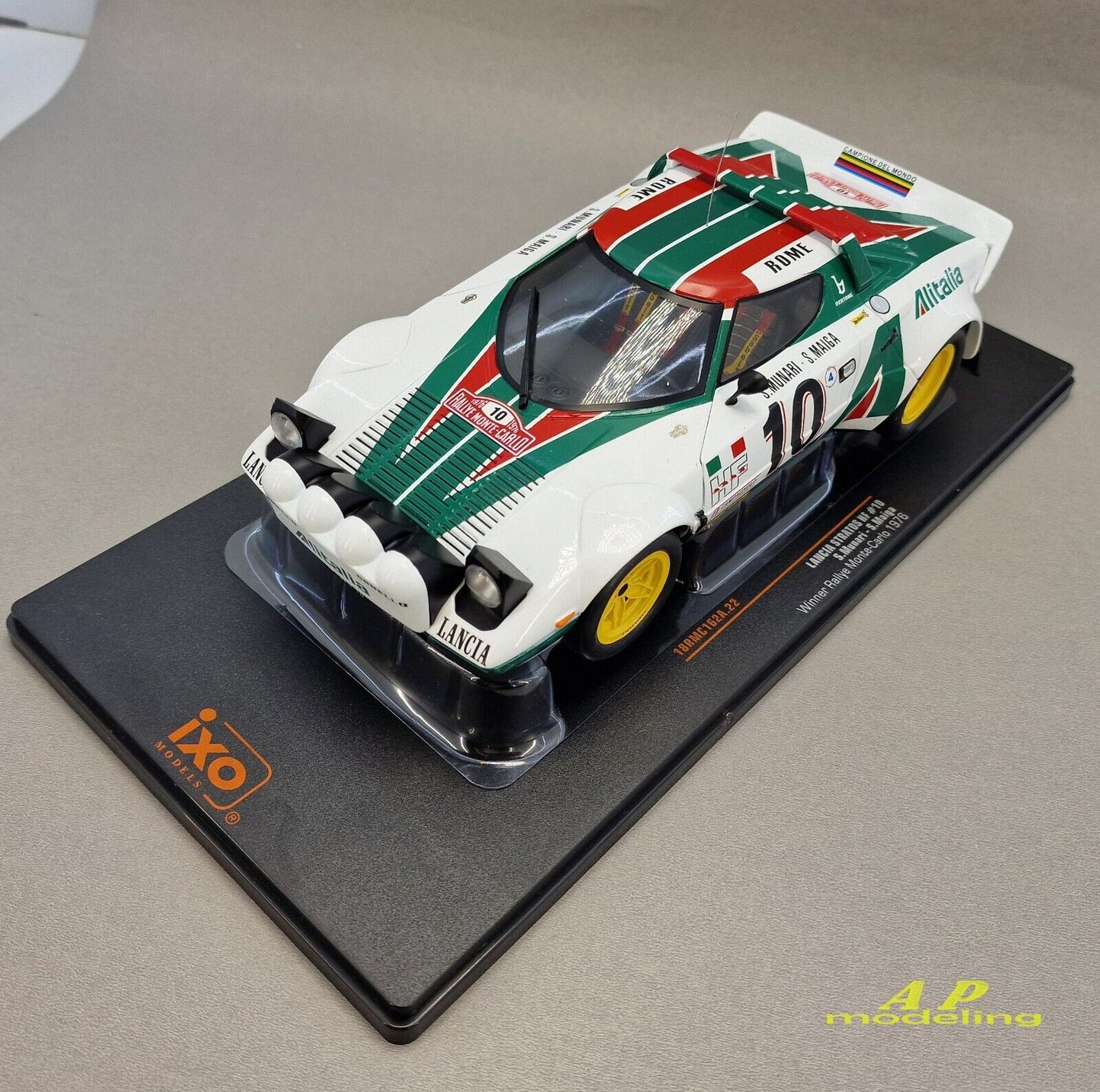 modellino auto scala 1/18 lancia stratos HF rallye monte carlo del 1976 modelcar