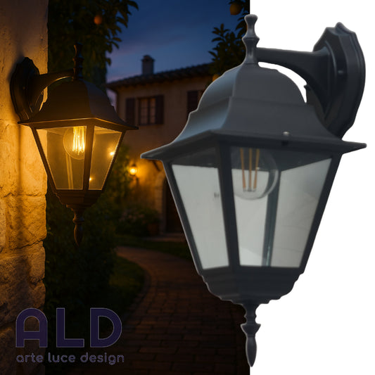 lanterna esterno rustico applique classico da muro in alluminio lampada e27 GN