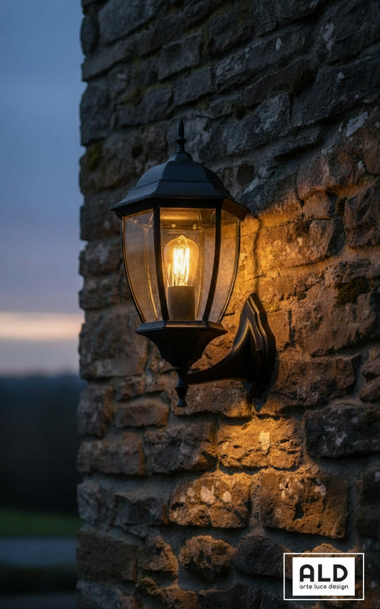 lanterna esterno rustico applique classico da muro in alluminio lampada e27  WS