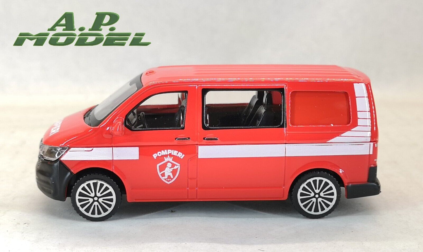 modellino furgone 1/43 Volkswagen vw t6 .1 transporter dei pompieri del 2020