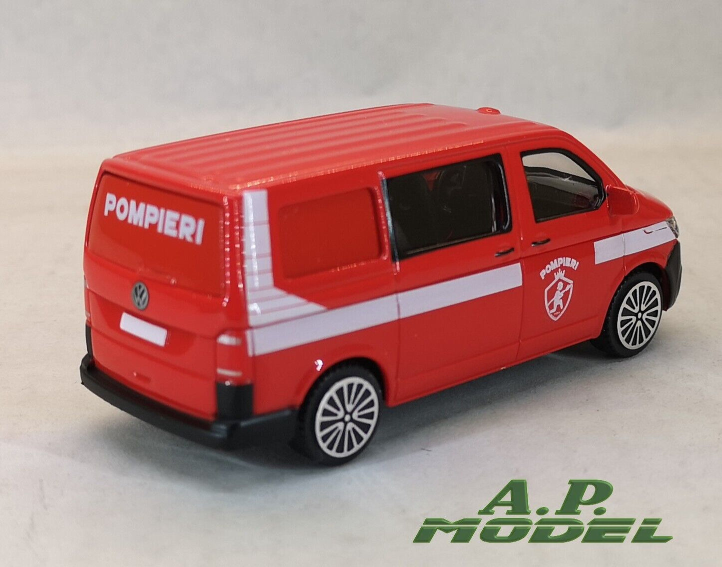 modellino furgone 1/43 Volkswagen vw t6 .1 transporter dei pompieri del 2020