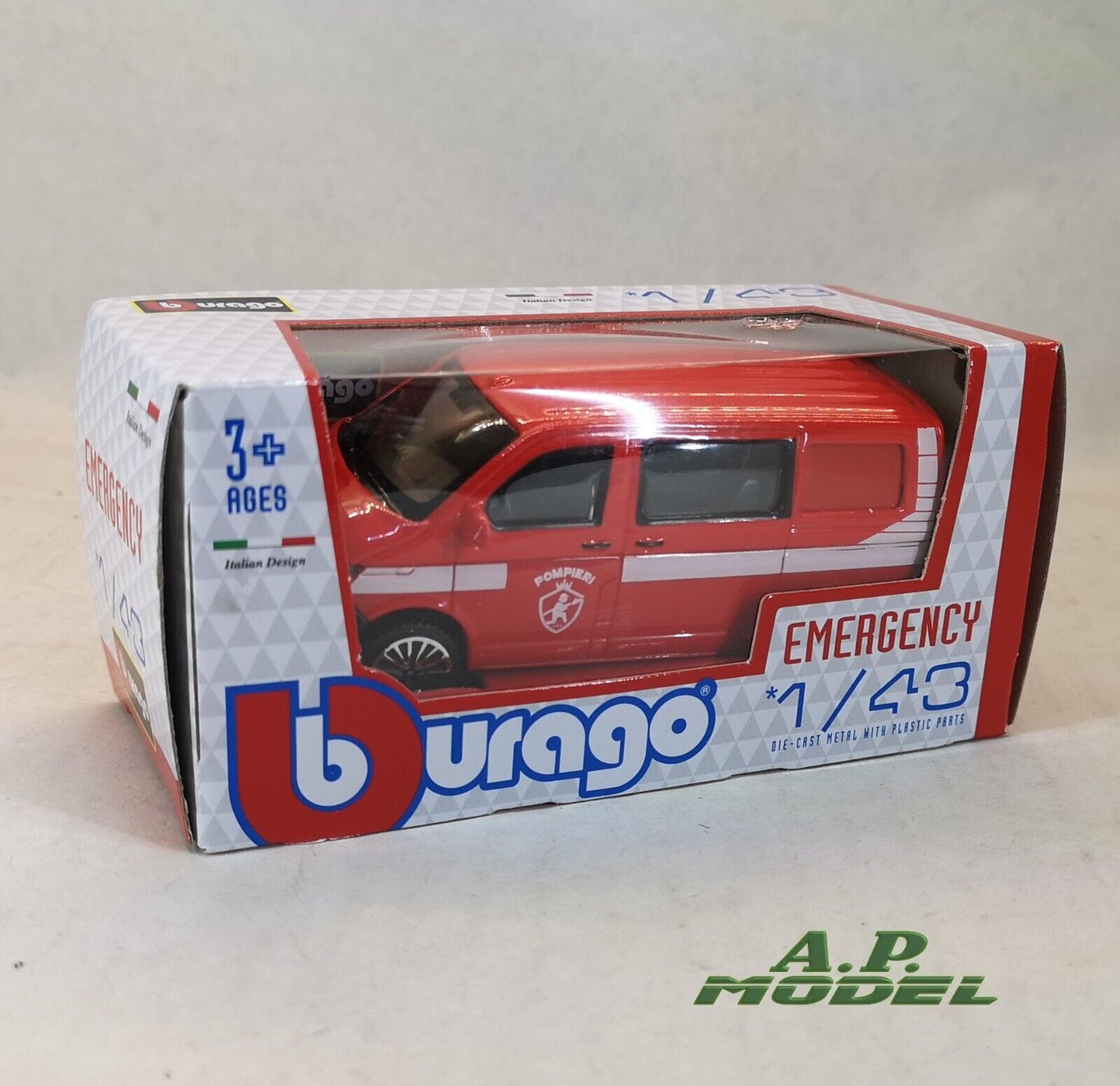 modellino furgone 1/43 Volkswagen vw t6 .1 transporter dei pompieri del 2020