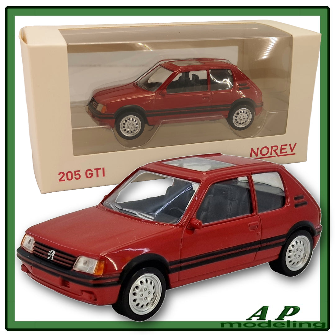 modellino auto 1:43 Peugeot 205 1.6 GTI macchinine da collezione della norev