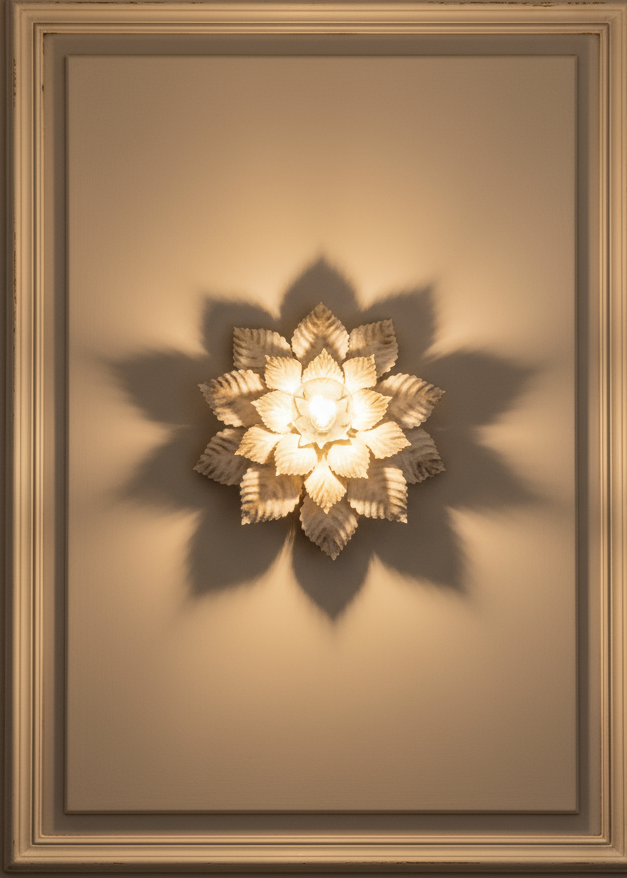 Plafoniera classica in metallo avorio invecchiato lampada da tetto o parete E27