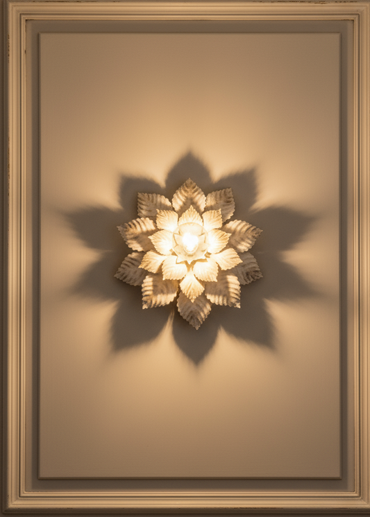 Plafoniera classica in metallo avorio invecchiato lampada da tetto o parete E27