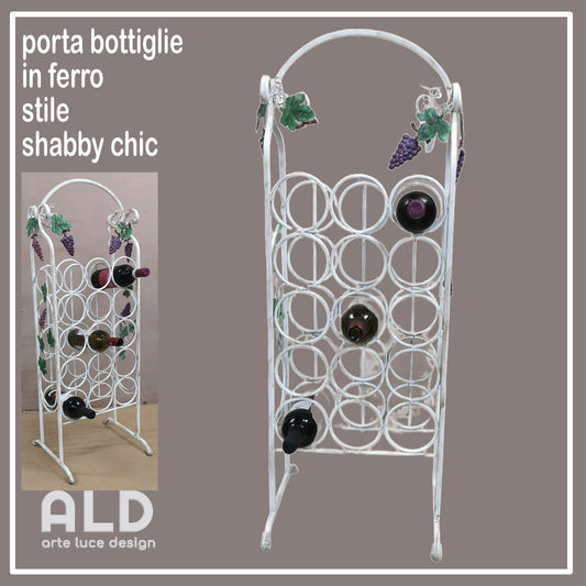 portabottiglie vino cantinetta in ferro stile shabby scaffale bottiglie 15 posti