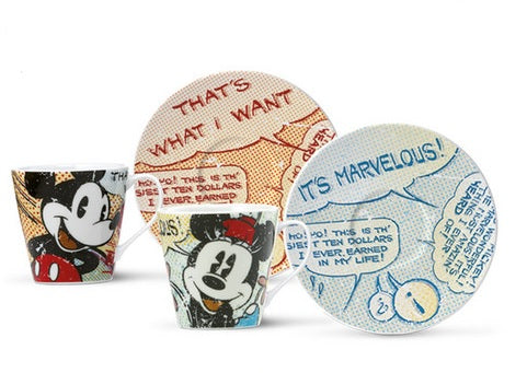 Set tazzine da caffè con piattino ceramica Walt Disney topolino collezione Egan