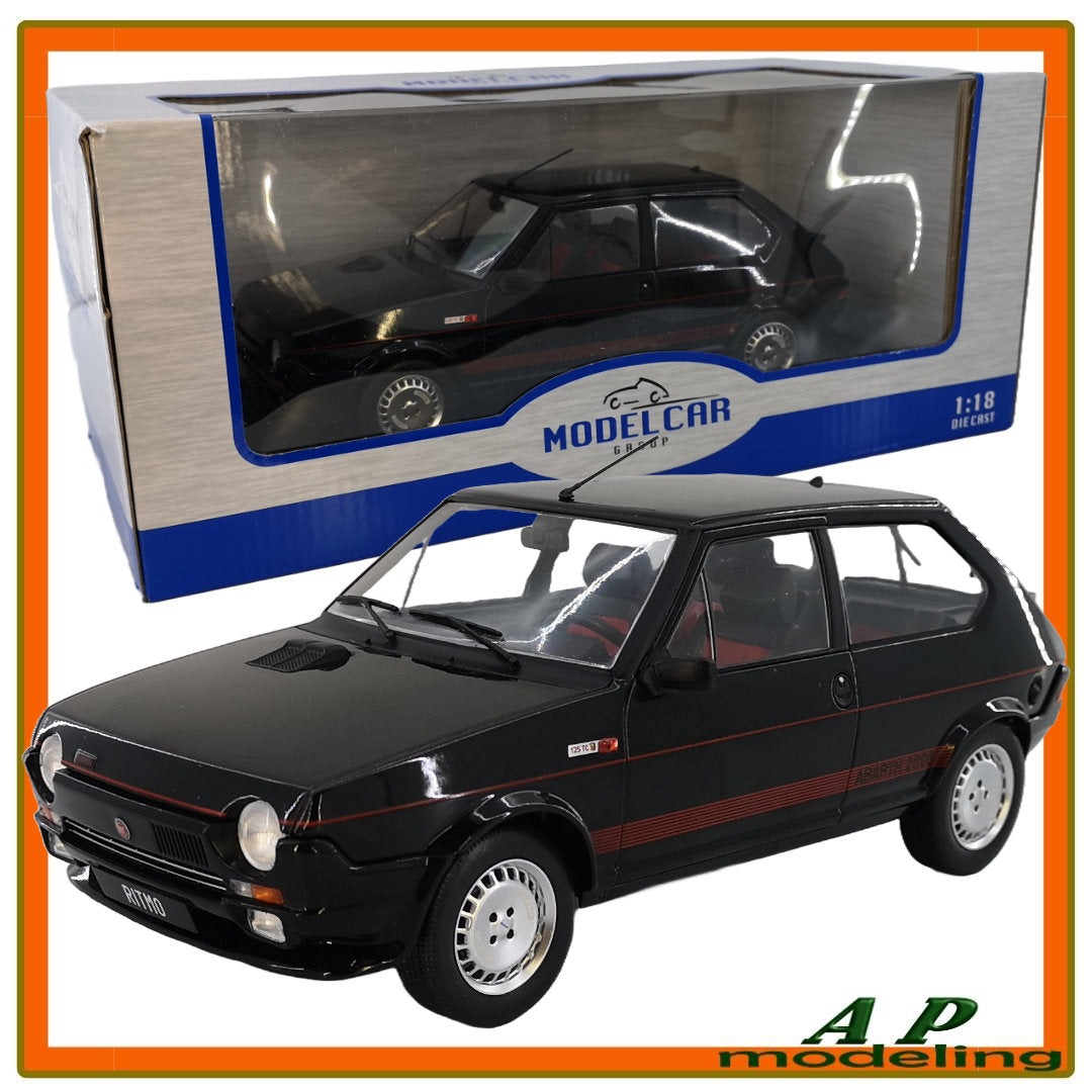 modellino auto scala 1/18 fiat ritmo tc 125 abarth nero modellini da collezione