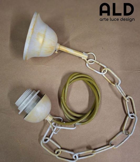 catena in metallo avorio e oro per sospensione  ricambio lampadario attacco E27
