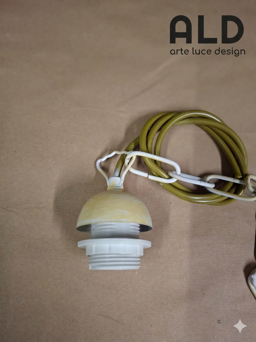 catena in metallo avorio e oro per sospensione  ricambio lampadario attacco E27