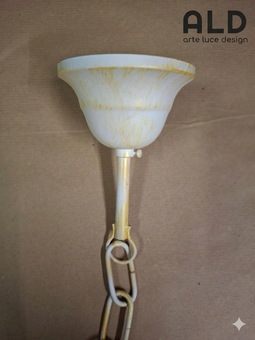 catena in metallo avorio e oro per sospensione  ricambio lampadario attacco E27