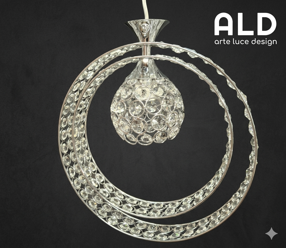 Lampadario stile moderno sospensione cromata da cucina corridoio ingressino bagno