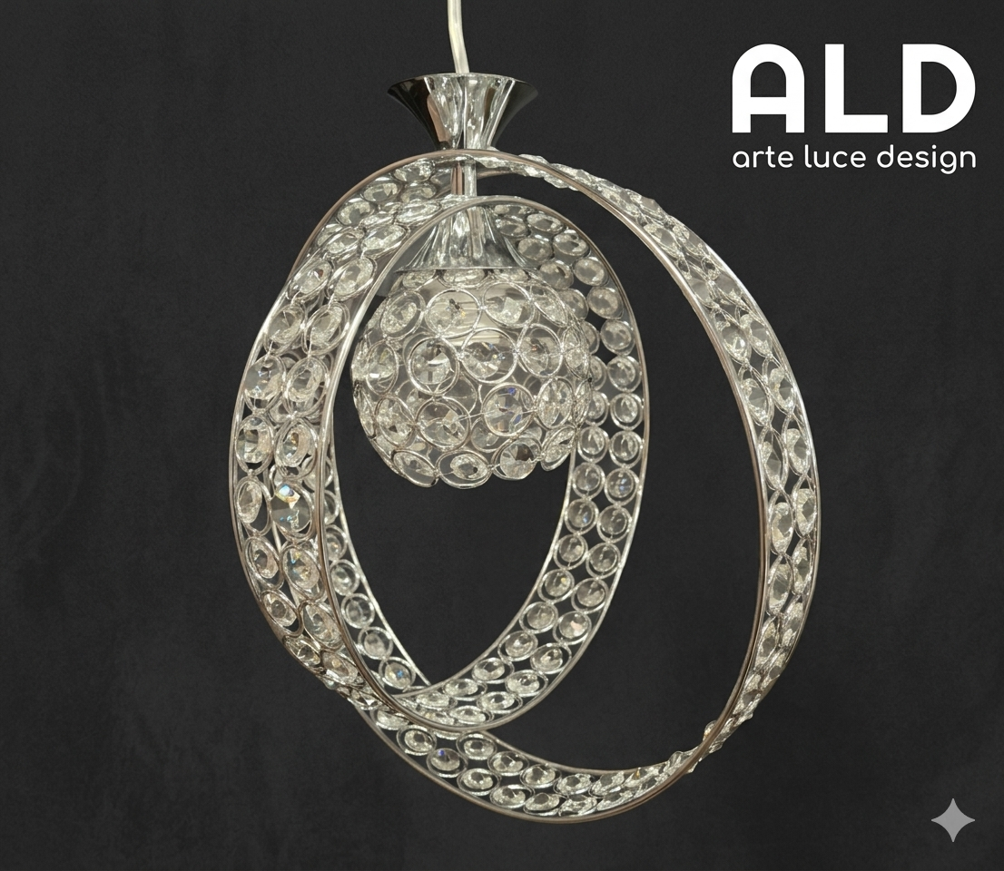 Lampadario stile moderno sospensione cromata da cucina corridoio ingressino bagno