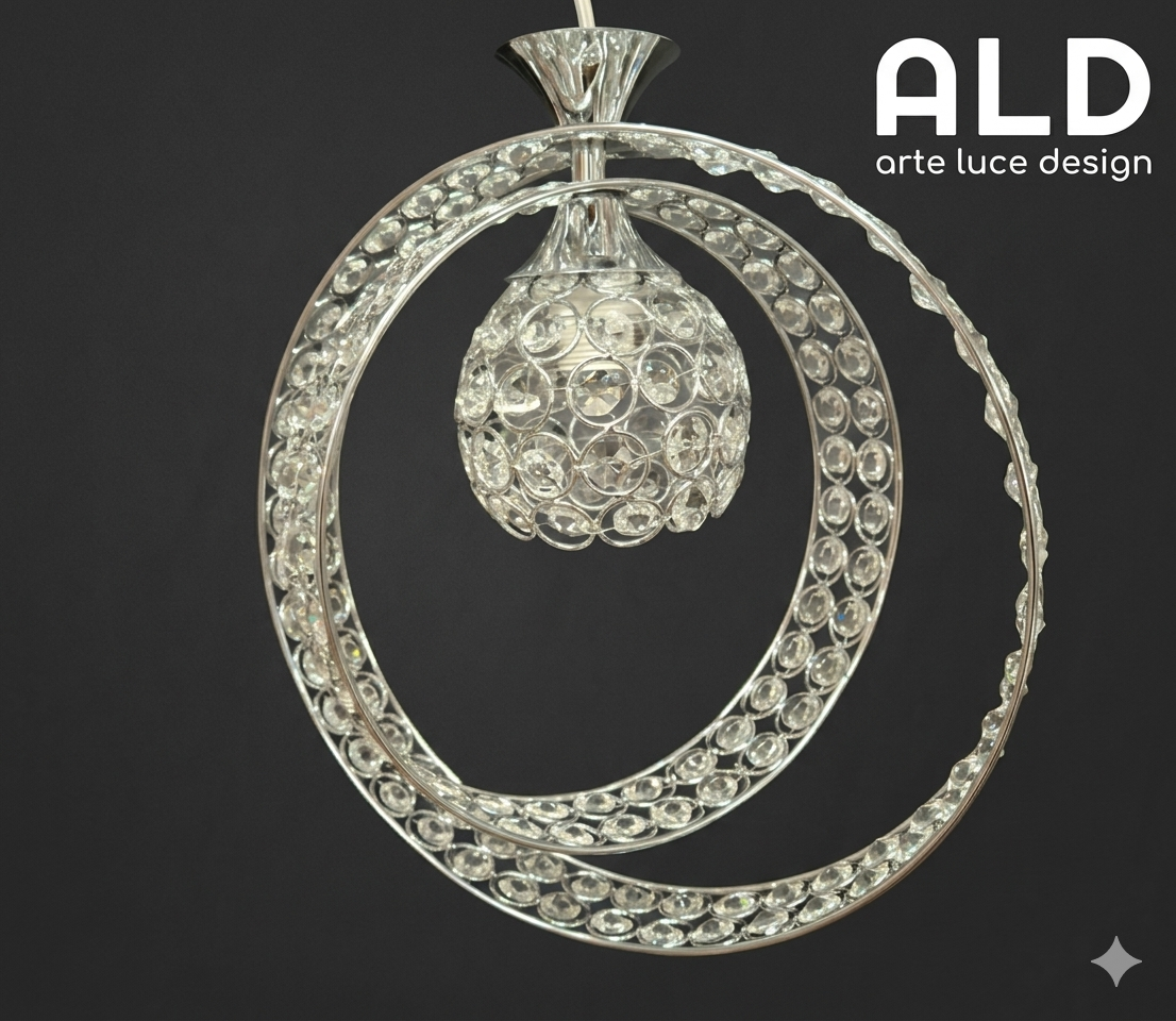 Lampadario stile moderno sospensione cromata da cucina corridoio ingressino bagno