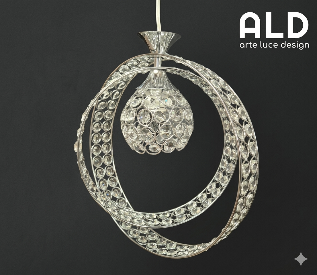 Lampadario stile moderno sospensione cromata da cucina corridoio ingressino bagno