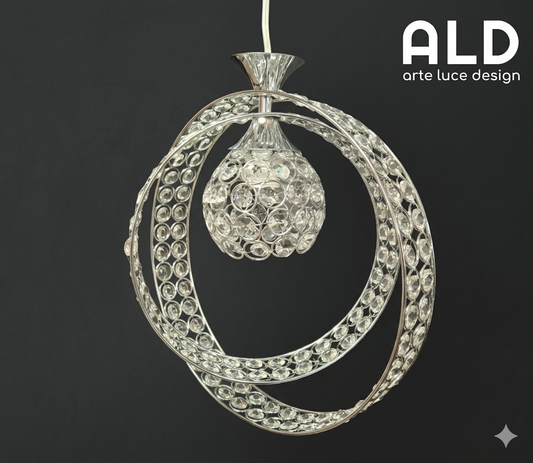 Lampadario stile moderno sospensione cromata da cucina corridoio ingressino bagno