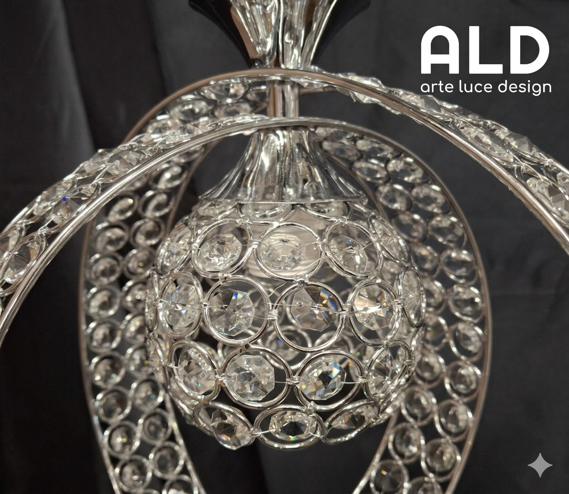 Lampadario stile moderno sospensione cromata da cucina corridoio ingressino bagno