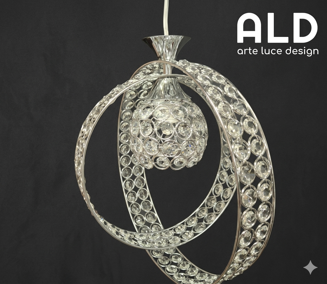 Lampadario stile moderno sospensione cromata da cucina corridoio ingressino bagno