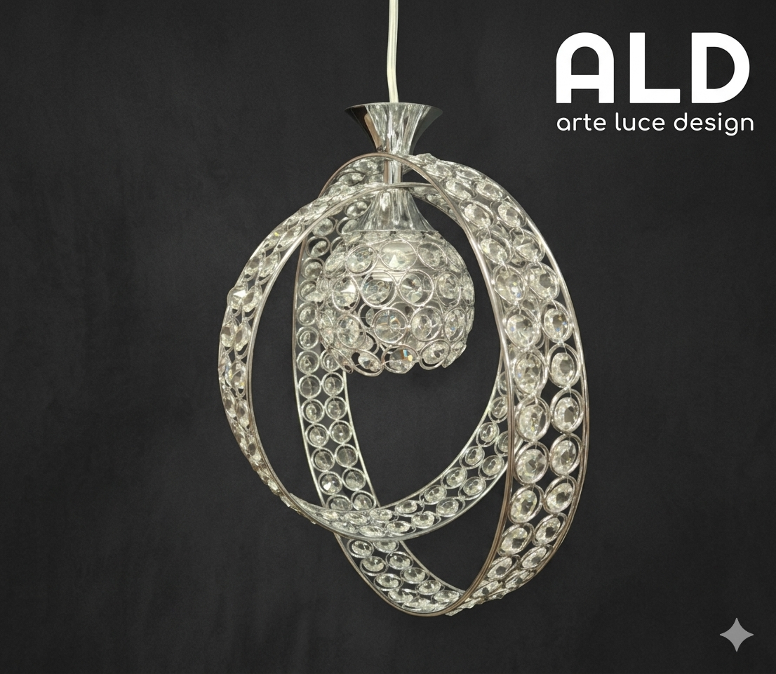 Lampadario stile moderno sospensione cromata da cucina corridoio ingressino bagno